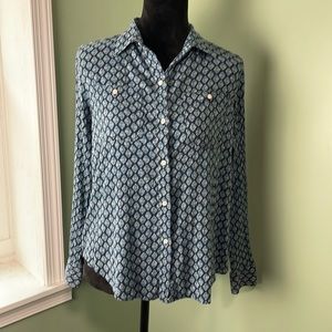 Chaps blue button up shirt, medium